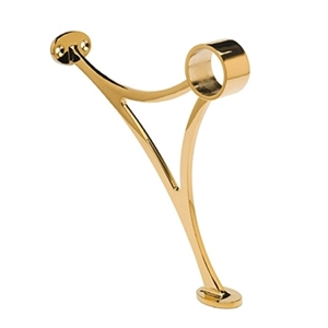 Fotstöd golvfäste triangelformat, Ø38,1 mm, Mässing